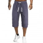 Men's Linen Solid Color Casual Mid Length Shorts