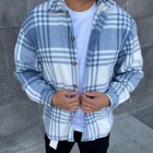 Check Striped Textured Long Sleeve Shirt/Jacket