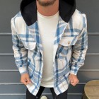 Mens Fashion Grid Hoodie Jacket