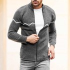 Men's Zip Open Printed Knit Cardigan