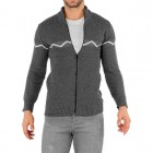 Men's Zip Open Printed Knit Cardigan