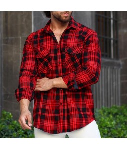 Casual Long Sleeve Pocket Men's Shirt