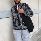 Mens Loose Fashion Print Jacket