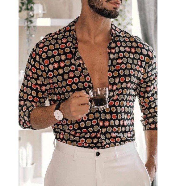 Fashion Casual Printed Slim Fit Shirt