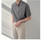 Men's Pin Color Casual  Knit Polo Shirt