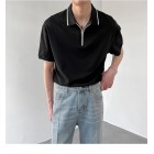 Men's Pin Color Casual  Knit Polo Shirt