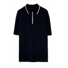 Men's Pin Color Casual  Knit Polo Shirt