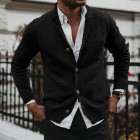 Men's Solid V-Neck Long Sleeve Pocket Knit Cardigan