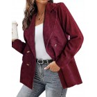 Ins Hot Models European And American Women's Tops For Autumn And Winter   Solid Color Jacket Bzers