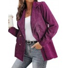 Ins Hot Models European And American Women's Tops For Autumn And Winter   Solid Color Jacket Bzers