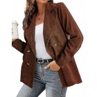 Ins Hot Models European And American Women's Tops For Autumn And Winter   Solid Color Jacket Bzers