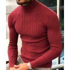 Men's Red British  Skinny Pullover Sweater