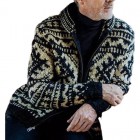 Men's  Jacquard Long Sleeve Cardigan