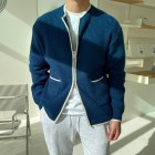 Gentleman's Simple Casual Zipper Knit Cardigan