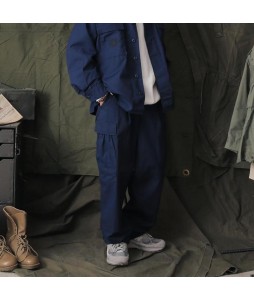 Fashion Retro Men's Denim Blue Cargo Pants