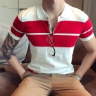 Summer patchwork POLO shirts with short sleeves