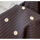 Stylish Double-breasted Striped pel Shirt