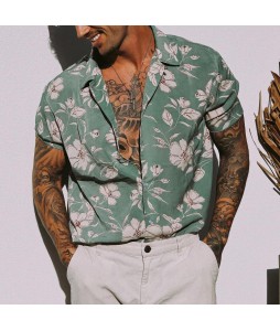 Men's Casual Short Sleeve Printed Shirt