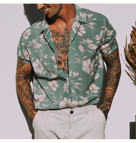 Men's Casual Short Sleeve Printed Shirt