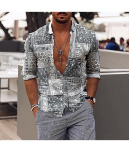 Casual holiday  print mens shirt