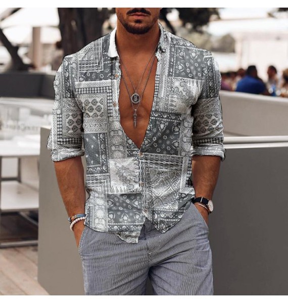 Casual holiday  print mens shirt