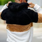 Unisex Colorblock Casual Cashmere Fleece Sweatshirt Jacket