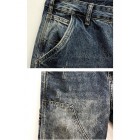 Loose distressed retro stitching tooling motorcycle jeans