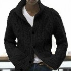 Men's Casual Solid Color pel Long Sleeve Knit Cardigan