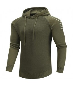 Men's Casual Solid Color Hooded Knit Sweater