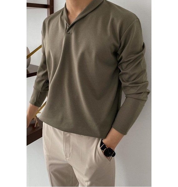 Men  Work Simple Pin Open Colr Shirt