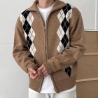 Men's Diamond pel Knit Zip Cardigan