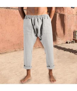 Men's Linen Pocket Panel Casual Pants