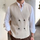 Men's Double Breasted Knit Sleeveless Waistcoats