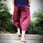 Men's Casual Loose Cotton Linen Wide Leg Pants