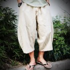 Men's Casual Loose Cotton Linen Wide Leg Pants