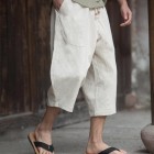 Men's Casual Loose Cotton Linen Wide Leg Pants