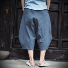 Men's Casual Loose Cotton Linen Wide Leg Pants