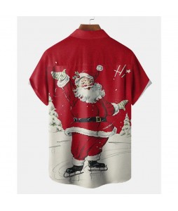 Men's Santa Beach Short Sleeve Shirt