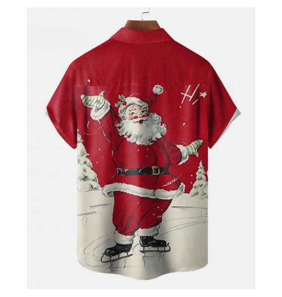 Men's Santa Beach Short Sleeve Shirt