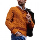 Men's Striped Colorblock Knit Sweater