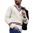 Men's Striped Colorblock Knit Sweater