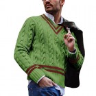 Men's Striped Colorblock Knit Sweater