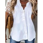 V Neck Casual Loosen Short Sleeve Blouse