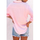 Solid A pel Long Sleeve Blouse