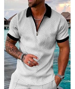 Men's Casual Printed Polo Shirt