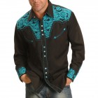 Mens Embroidered Western Long Sleeve Shirt