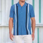 Holiday Stripe Contrast Color Men's Short Sleeve Shirt