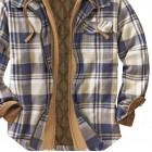 Men's Autumn & Winter Outdoor Casual Checked Hooded Jacket