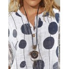 Print V Neck Three Quarter Sleeves Blouse