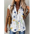 Casual Floral Print pel Short Sleeve Shirt